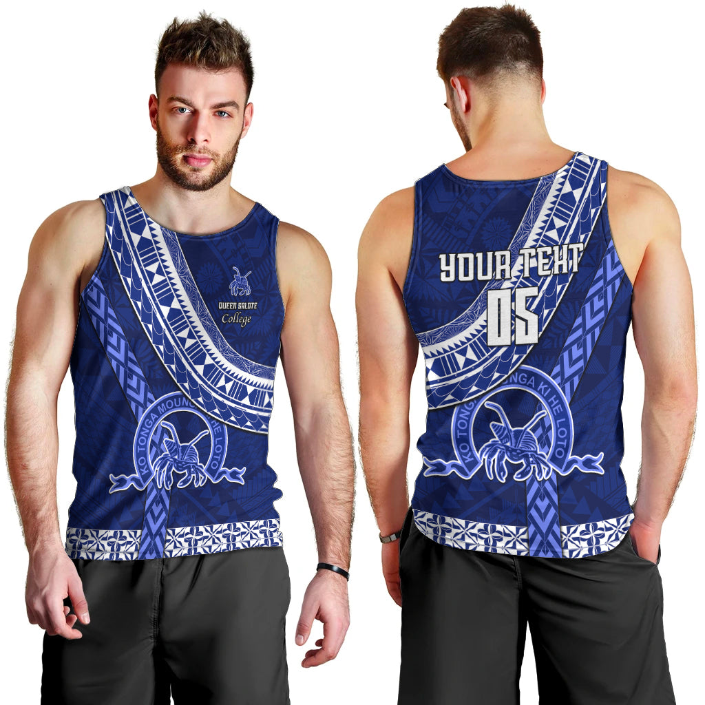 Custom Queen Salote College Men Tank Top Tongan Kupesi Pattern LT05 - Polynesian Pride