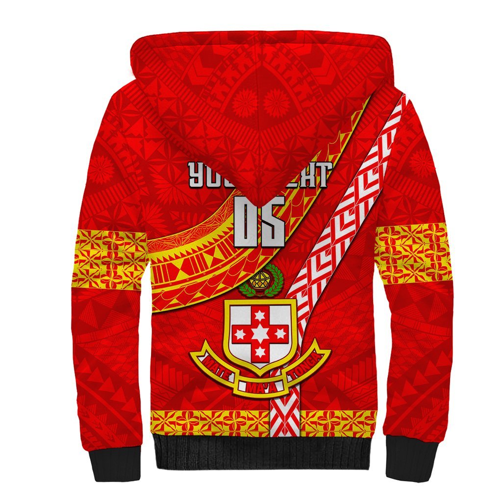 Custom Kolisi Tonga Sherpa Hoodie Tongan Kupesi Pattern LT05 - Polynesian Pride
