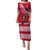 Custom Beulah College Family Matching Puletasi Dress and Hawaiian Shirt Tongan Kupesi Pattern LT05 Mom's Dress Red - Polynesian Pride