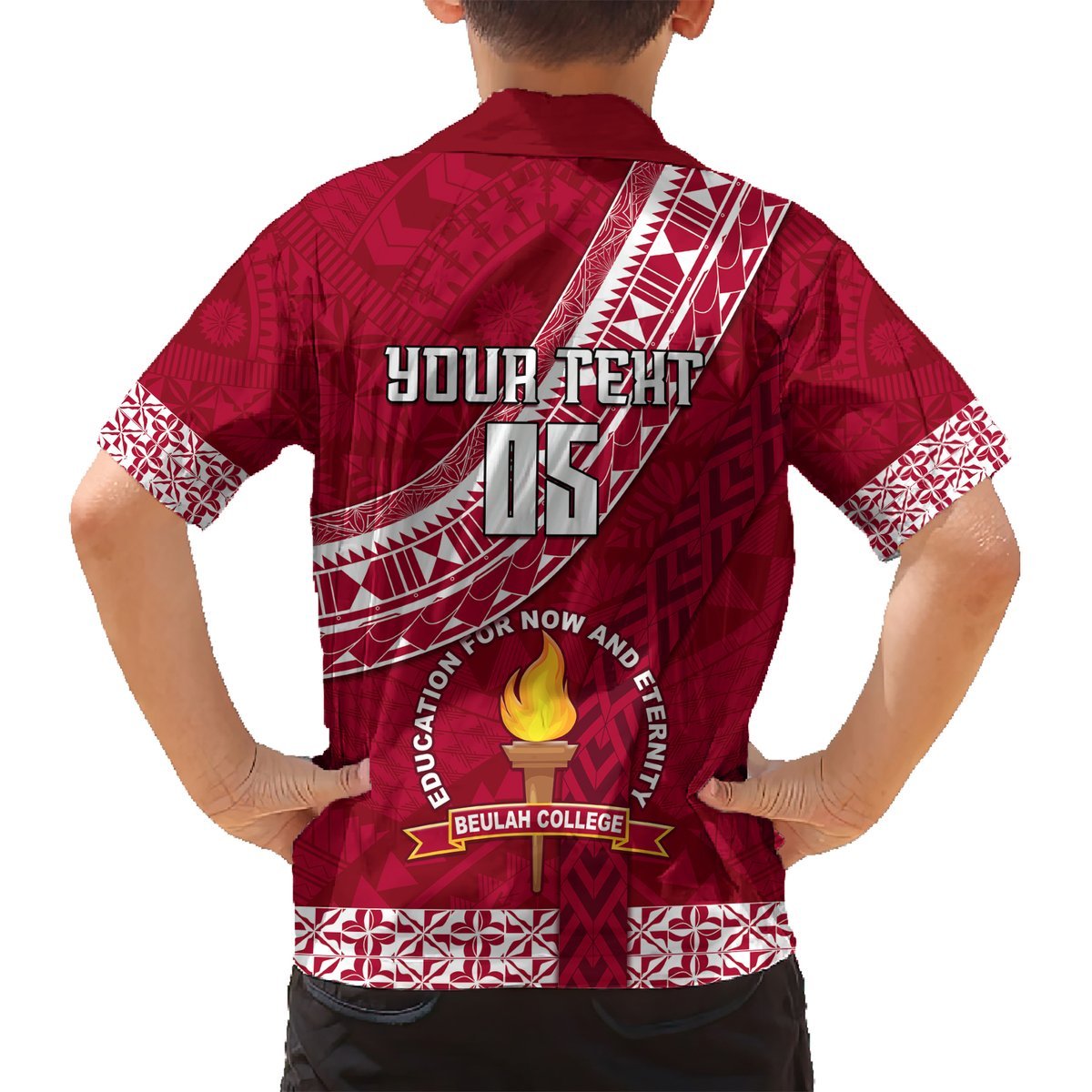 Custom Beulah College Hawaiian Shirt Tongan Kupesi Pattern LT05 - Polynesian Pride