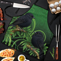New Zealand Black Robin Apron Karure Maori Koru Art Tattoo LT05 Green - Polynesian Pride