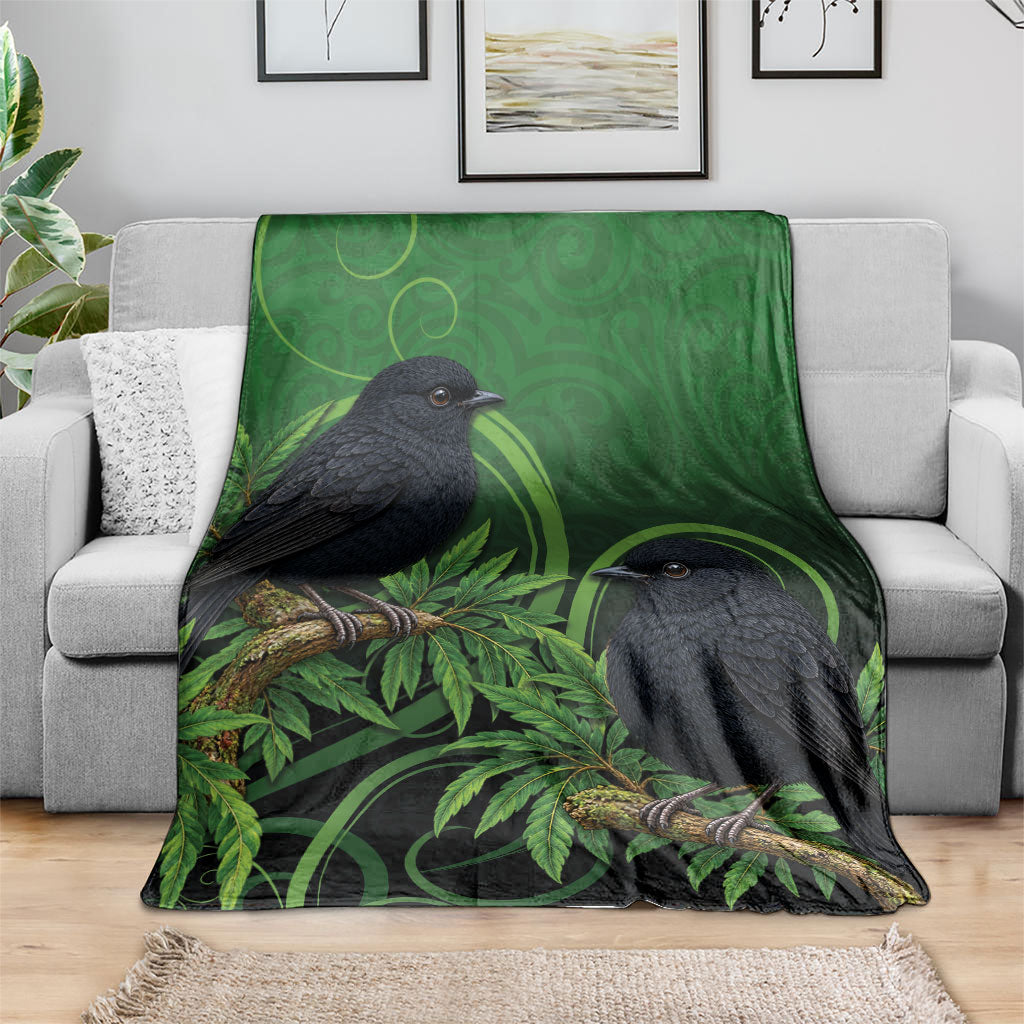 New Zealand Black Robin Blanket Karure Maori Koru Art Tattoo LT05 - Polynesian Pride