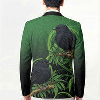 New Zealand Black Robin Blazer Karure Maori Koru Art Tattoo LT05 - Polynesian Pride