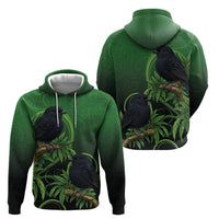 New Zealand Black Robin Hoodie Karure Maori Koru Art Tattoo LT05 - Polynesian Pride