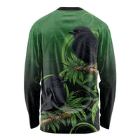 New Zealand Black Robin Long Sleeve Shirt Karure Maori Koru Art Tattoo LT05 - Polynesian Pride