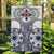 Hawaii Garden Flag Barkcloth Pattern Vintage Style LT05 Garden Flag Blue - Polynesian Pride