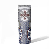 Hawaii Skinny Tumbler Barkcloth Pattern Vintage Style LT05 - Polynesian Pride