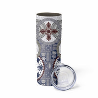 Hawaii Skinny Tumbler Barkcloth Pattern Vintage Style LT05 - Polynesian Pride