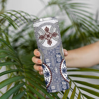 Hawaii Skinny Tumbler Barkcloth Pattern Vintage Style LT05 - Polynesian Pride