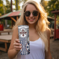 Hawaii Skinny Tumbler Barkcloth Pattern Vintage Style LT05 - Polynesian Pride