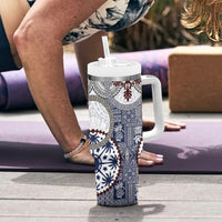 Hawaii Tumbler With Handle Barkcloth Pattern Vintage Style LT05 - Polynesian Pride
