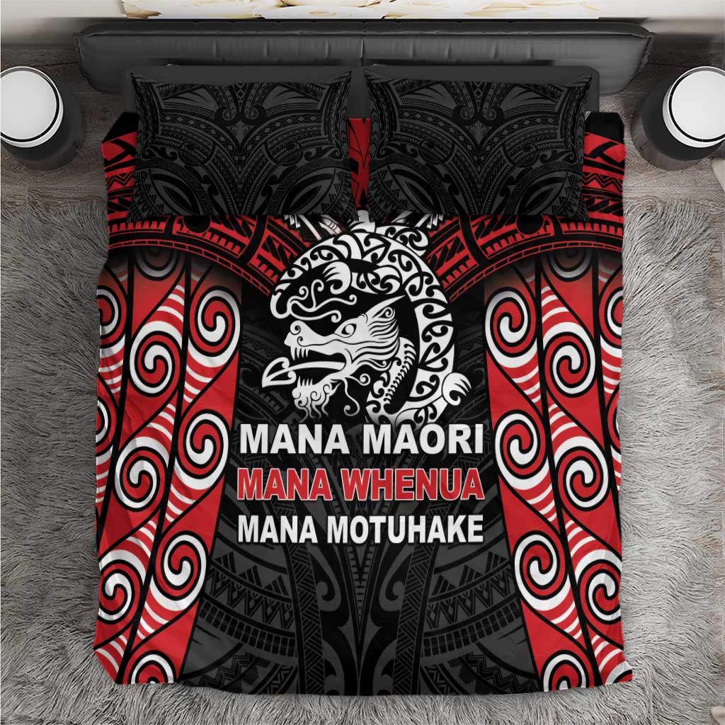 Aotearoa Mana Maori Bedding Set Toitu Te Tiriti LT05 Black - Polynesian Pride