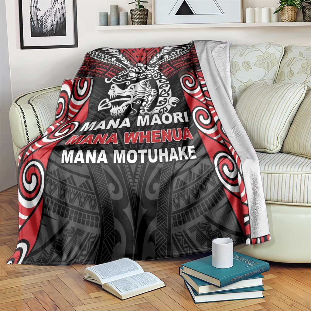 Aotearoa Mana Maori Blanket Toitu Te Tiriti LT05 Black - Polynesian Pride