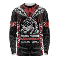 Aotearoa Mana Maori Long Sleeve Shirt Toitu Te Tiriti LT05 Unisex Black - Polynesian Pride