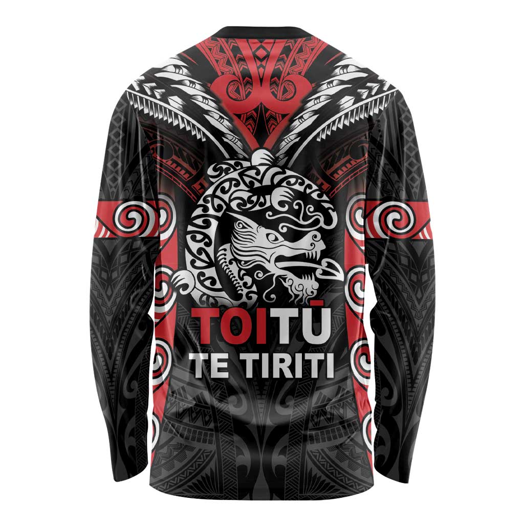 Aotearoa Mana Maori Long Sleeve Shirt Toitu Te Tiriti LT05 - Polynesian Pride