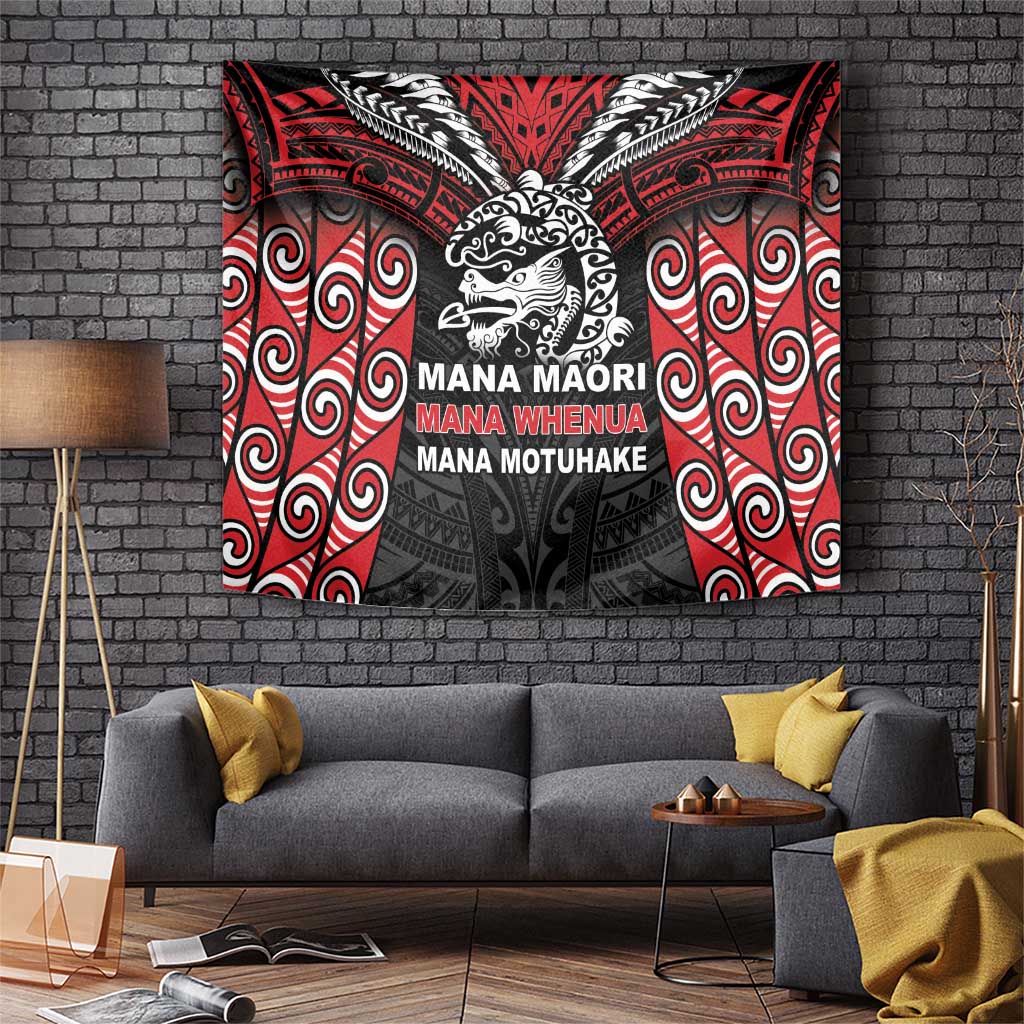 Aotearoa Mana Maori Tapestry Toitu Te Tiriti LT05 Black - Polynesian Pride