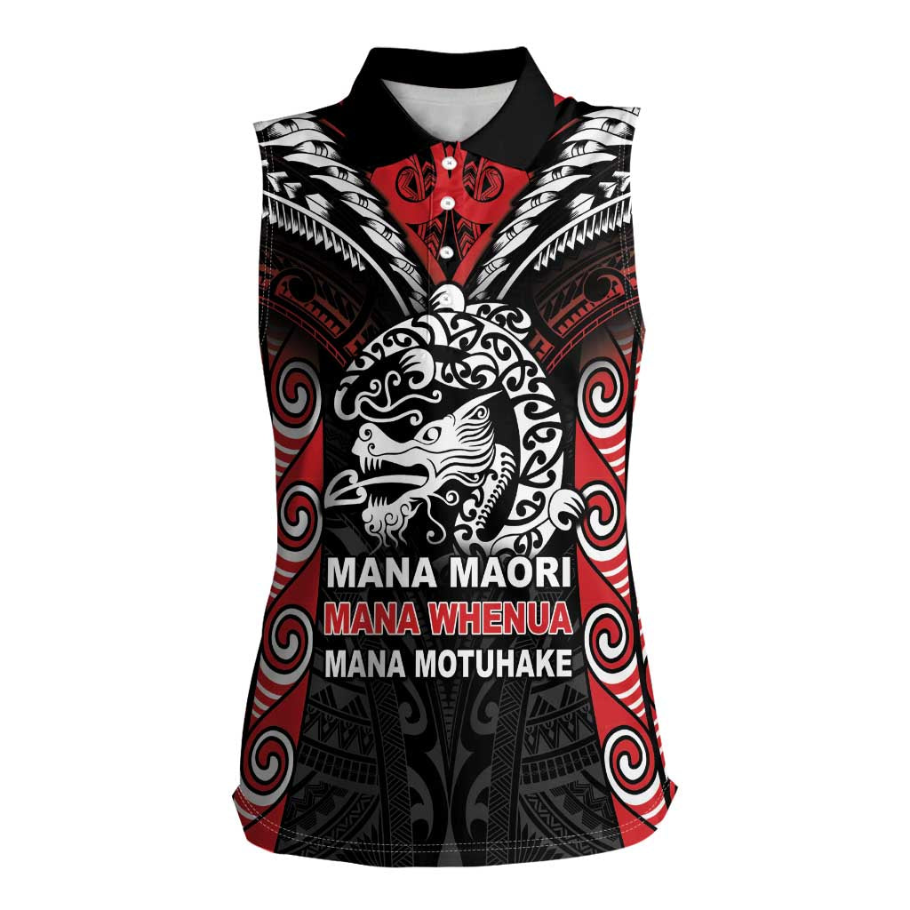 Aotearoa Mana Maori Women Sleeveless Polo Shirt Toitu Te Tiriti