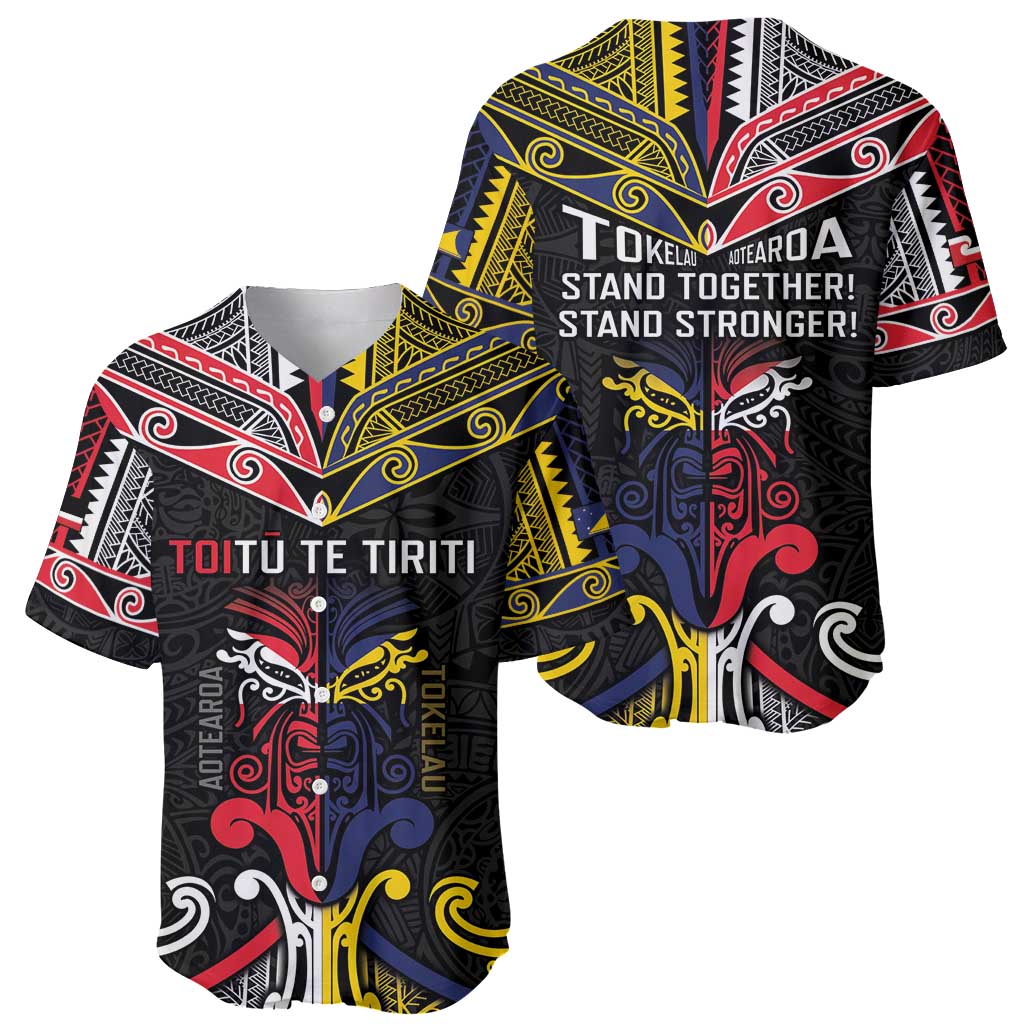 Tokelau And Aotearoa Baseball Jersey Together For Te Tiriti O Waitangi LT05 - Polynesian Pride