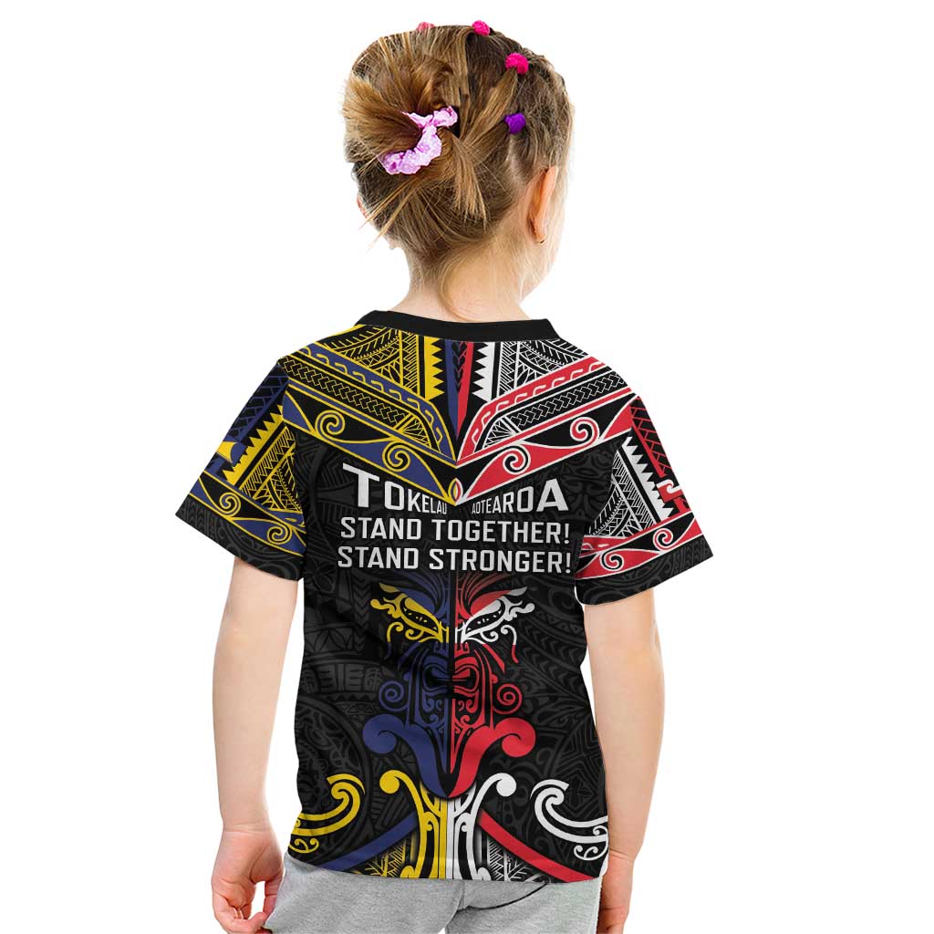 Tokelau And Aotearoa Kid T Shirt Together For Te Tiriti O Waitangi LT05 - Polynesian Pride