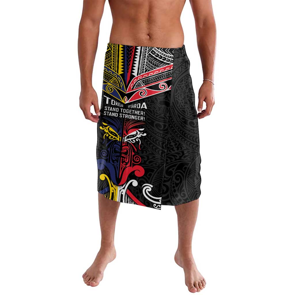 Tokelau And Aotearoa Lavalava Together For Te Tiriti O Waitangi LT05 Black - Polynesian Pride
