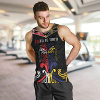 Tokelau And Aotearoa Men Tank Top Together For Te Tiriti O Waitangi LT05 Black - Polynesian Pride