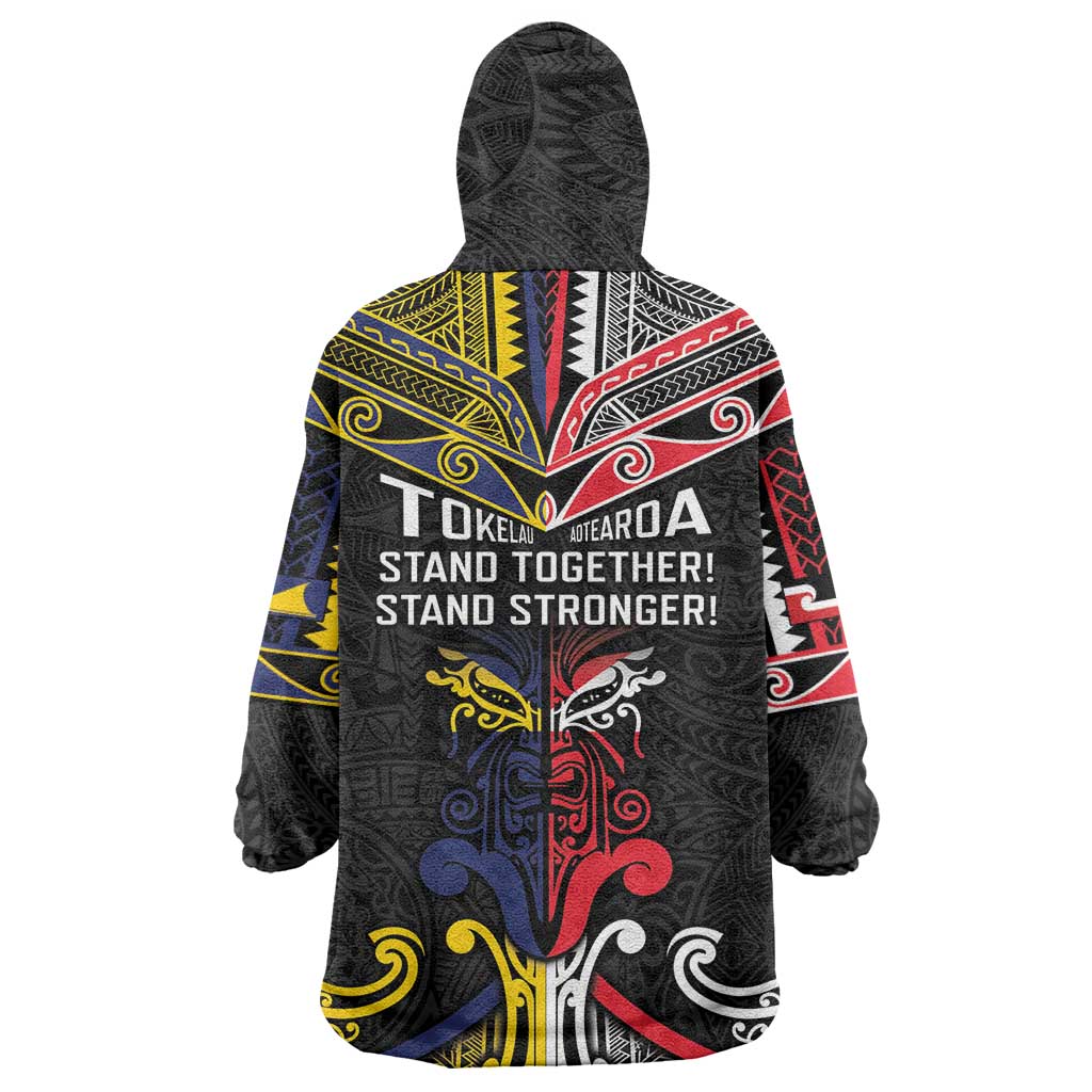 Tokelau And Aotearoa Wearable Blanket Hoodie Together For Te Tiriti O Waitangi LT05 - Polynesian Pride