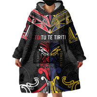 Tokelau And Aotearoa Wearable Blanket Hoodie Together For Te Tiriti O Waitangi LT05 - Polynesian Pride