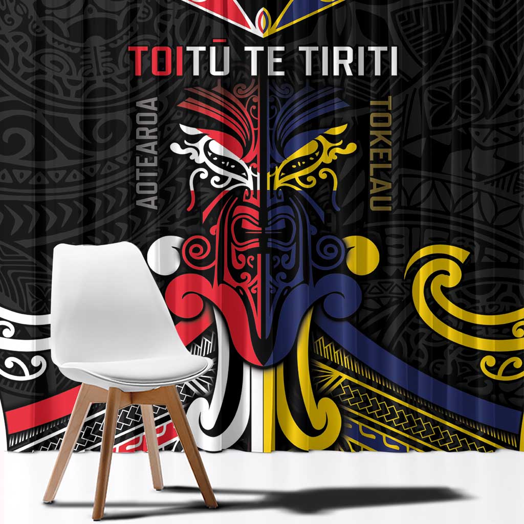 Tokelau And Aotearoa Window Curtain Together For Te Tiriti O Waitangi LT05 - Polynesian Pride