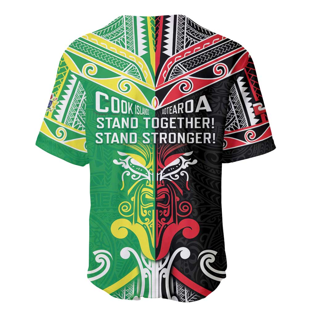 Cook Islands And Aotearoa Baseball Jersey Together For Te Tiriti O Waitangi LT05 - Polynesian Pride