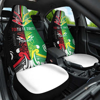 Cook Islands And Aotearoa Car Seat Cover Together For Te Tiriti O Waitangi LT05 One Size Black - Polynesian Pride