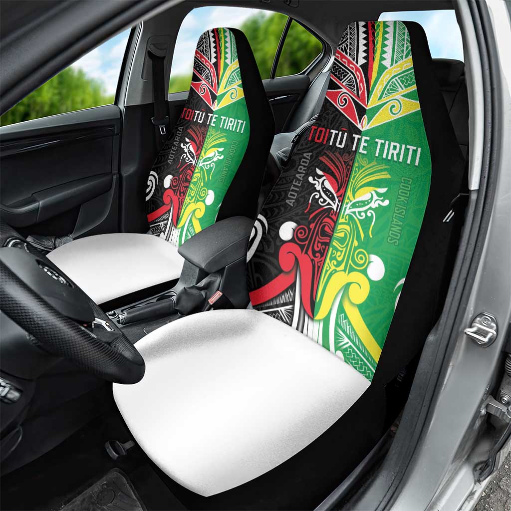Cook Islands And Aotearoa Car Seat Cover Together For Te Tiriti O Waitangi LT05 - Polynesian Pride