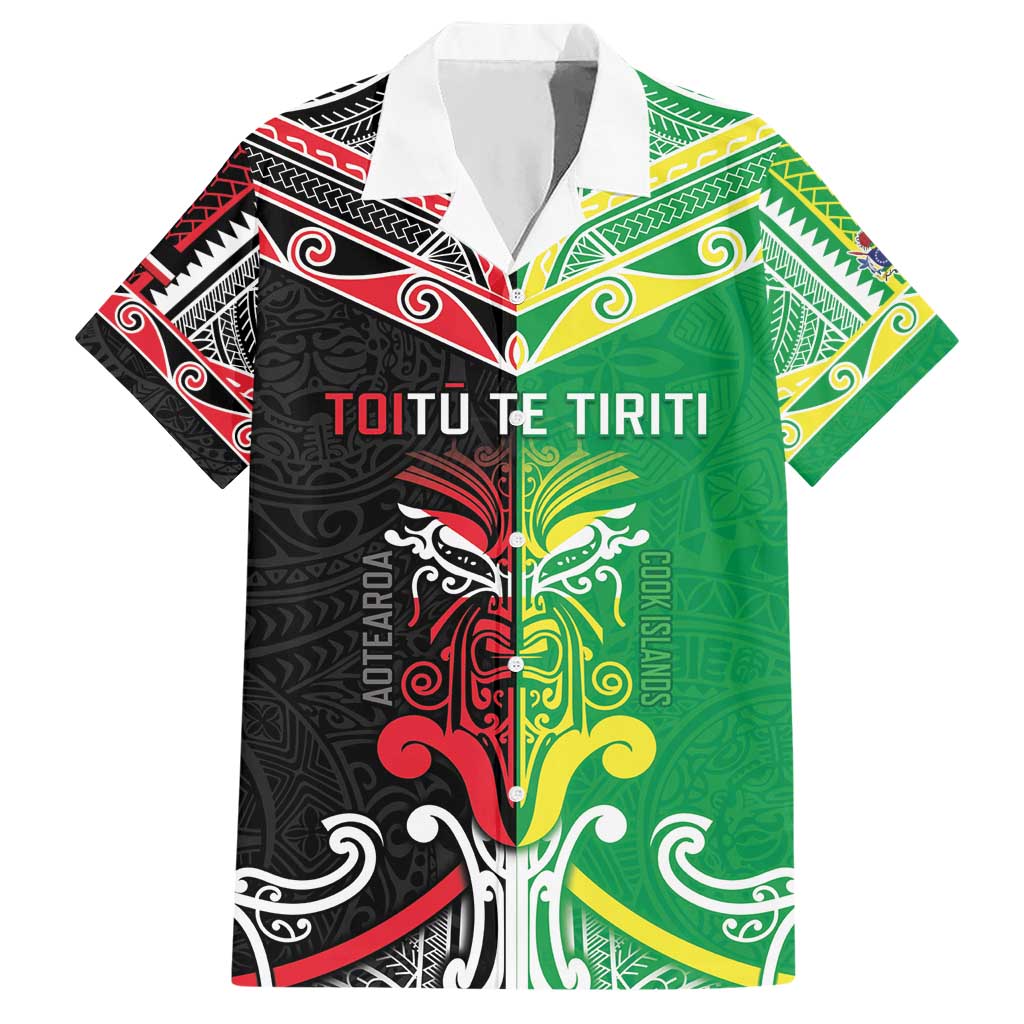 Cook Islands And Aotearoa Hawaiian Shirt Together For Te Tiriti O Waitangi