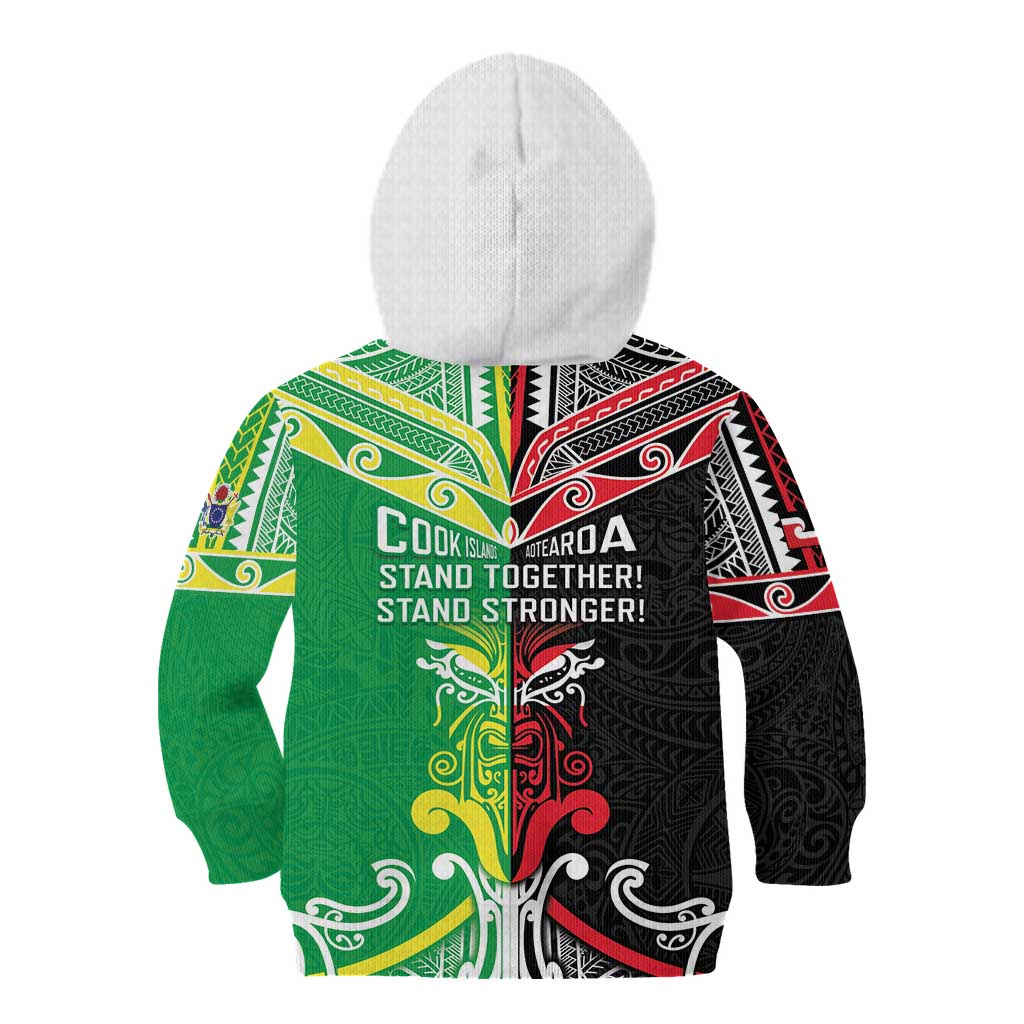 Cook Islands And Aotearoa Kid Hoodie Together For Te Tiriti O Waitangi LT05 - Polynesian Pride