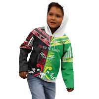 Cook Islands And Aotearoa Kid Hoodie Together For Te Tiriti O Waitangi LT05 - Polynesian Pride