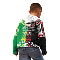 Cook Islands And Aotearoa Kid Hoodie Together For Te Tiriti O Waitangi LT05 - Polynesian Pride