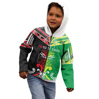 Cook Islands And Aotearoa Kid Hoodie Together For Te Tiriti O Waitangi LT05 - Polynesian Pride