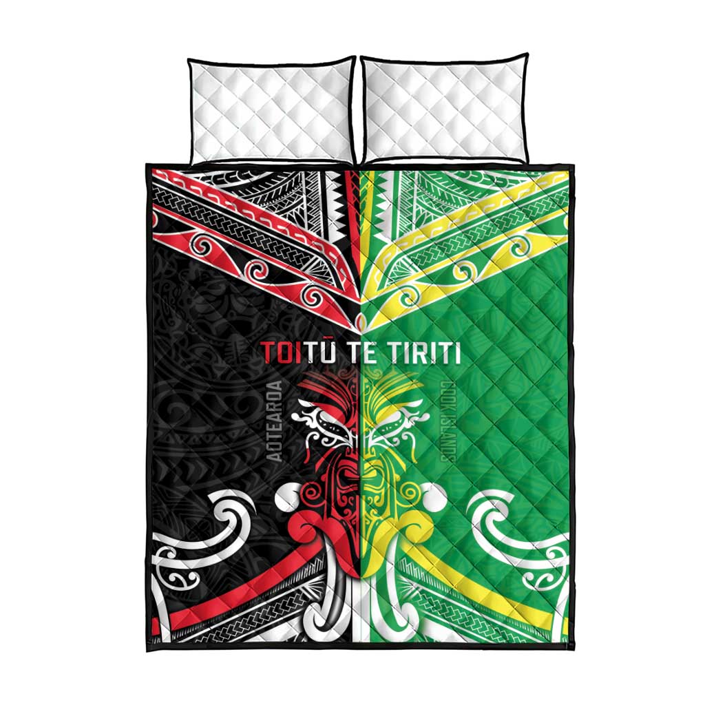 Cook Islands And Aotearoa Quilt Bed Set Together For Te Tiriti O Waitangi LT05 - Polynesian Pride