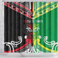 Cook Islands And Aotearoa Shower Curtain Together For Te Tiriti O Waitangi LT05 - Polynesian Pride