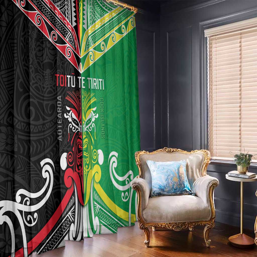 Cook Islands And Aotearoa Window Curtain Together For Te Tiriti O Waitangi LT05 - Polynesian Pride