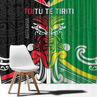 Cook Islands And Aotearoa Window Curtain Together For Te Tiriti O Waitangi LT05 - Polynesian Pride