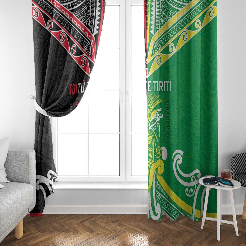 Cook Islands And Aotearoa Window Curtain Together For Te Tiriti O Waitangi LT05 - Polynesian Pride