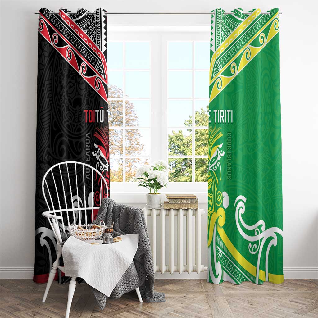 Cook Islands And Aotearoa Window Curtain Together For Te Tiriti O Waitangi LT05 - Polynesian Pride