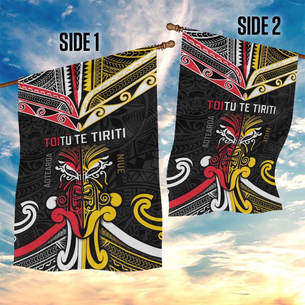 Niue And Aotearoa Garden Flag Together For Te Tiriti O Waitangi LT05 - Polynesian Pride
