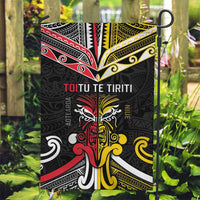 Niue And Aotearoa Garden Flag Together For Te Tiriti O Waitangi LT05 Garden Flag Black - Polynesian Pride