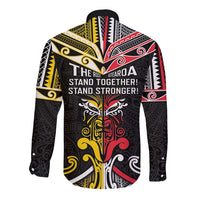 Niue And Aotearoa Long Sleeve Button Shirt Together For Te Tiriti O Waitangi LT05 - Polynesian Pride