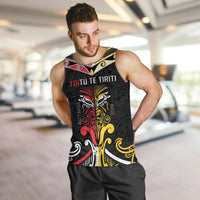 Niue And Aotearoa Men Tank Top Together For Te Tiriti O Waitangi LT05 Black - Polynesian Pride