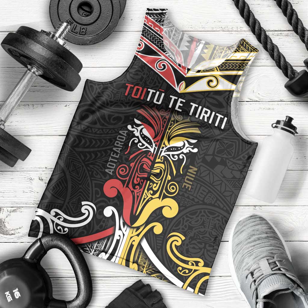 Niue And Aotearoa Men Tank Top Together For Te Tiriti O Waitangi LT05 - Polynesian Pride