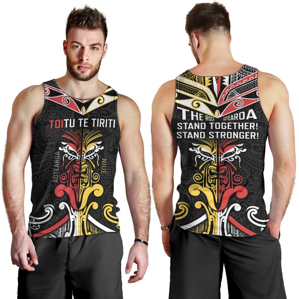 Niue And Aotearoa Men Tank Top Together For Te Tiriti O Waitangi LT05 - Polynesian Pride