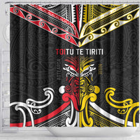 Niue And Aotearoa Shower Curtain Together For Te Tiriti O Waitangi LT05 - Polynesian Pride