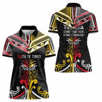 Niue And Aotearoa Women Polo Shirt Together For Te Tiriti O Waitangi LT05 - Polynesian Pride